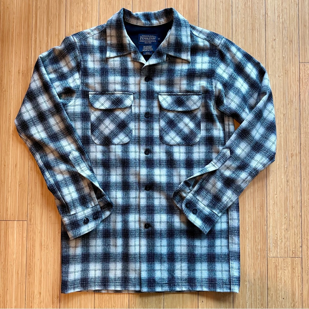 Black and White Mens XS Pendleton wool plaid flannel